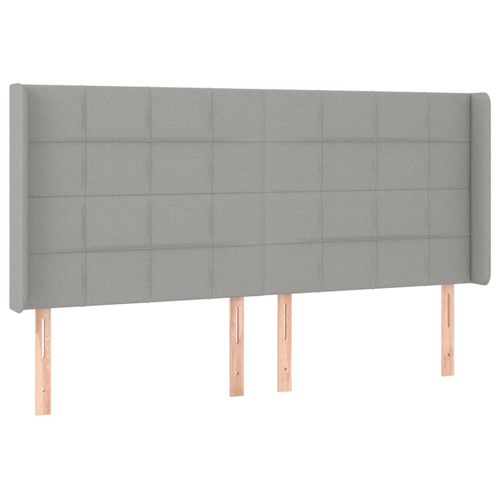 vidaXL Κεφαλάρι με Πτερύγια Ανοιχτό Γκρι 163x16x118/128 εκ. Υφασμάτινο