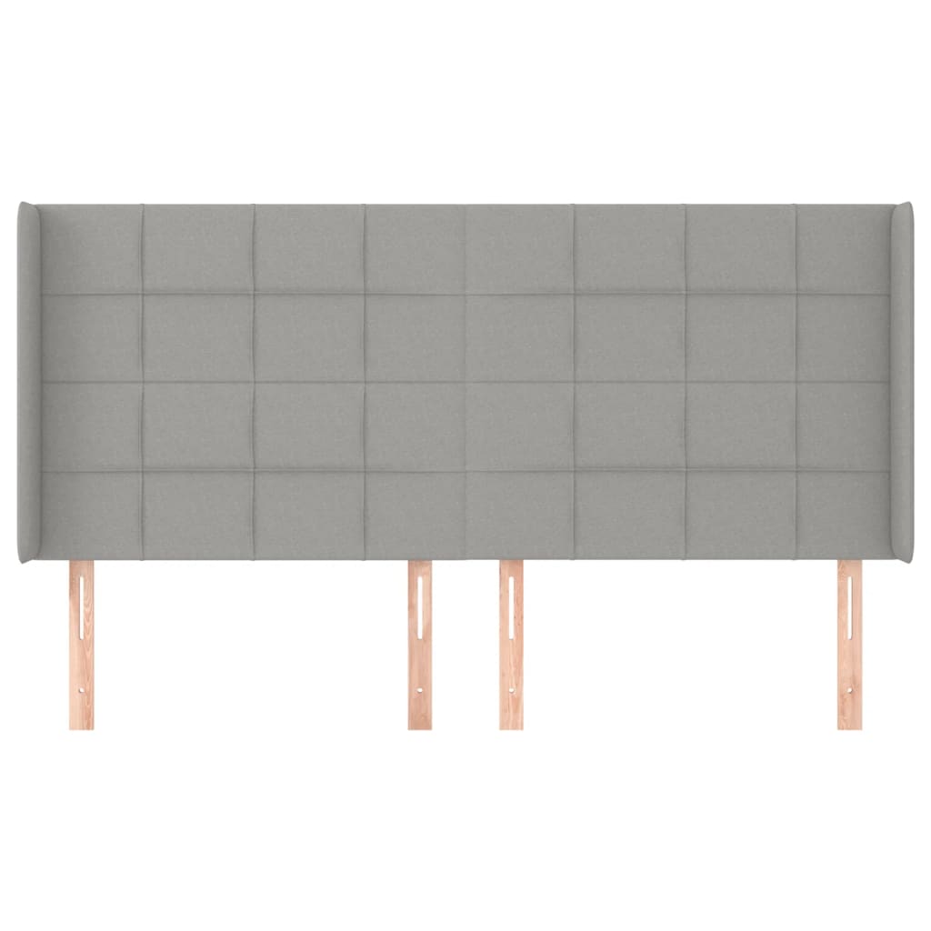 vidaXL Κεφαλάρι με Πτερύγια Ανοιχτό Γκρι 163x16x118/128 εκ. Υφασμάτινο