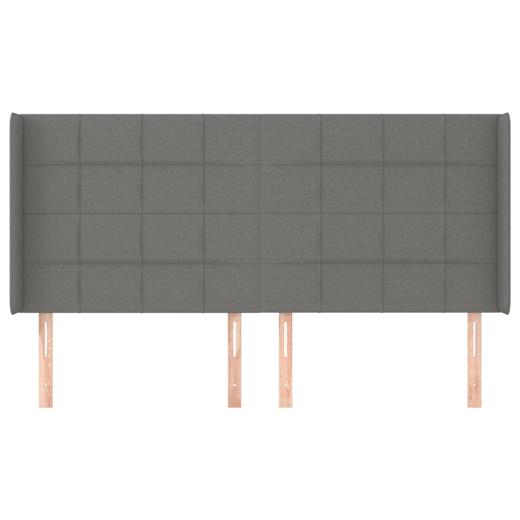 vidaXL Κεφαλάρι με Πτερύγια Σκούρο Γκρι 163x16x118/128 εκ. Υφασμάτινο