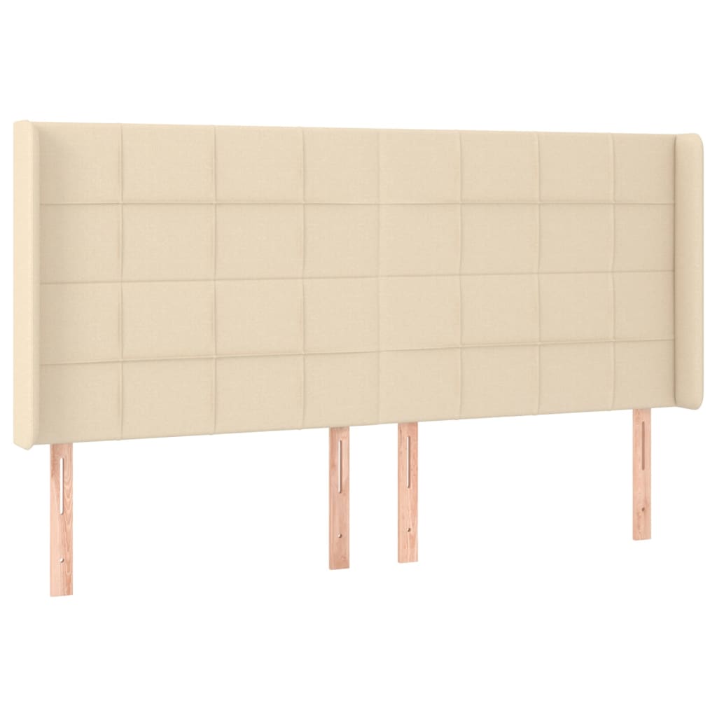 vidaXL Κεφαλάρι με Πτερύγια Κρεμ 163x16x118/128 εκ. Υφασμάτινο