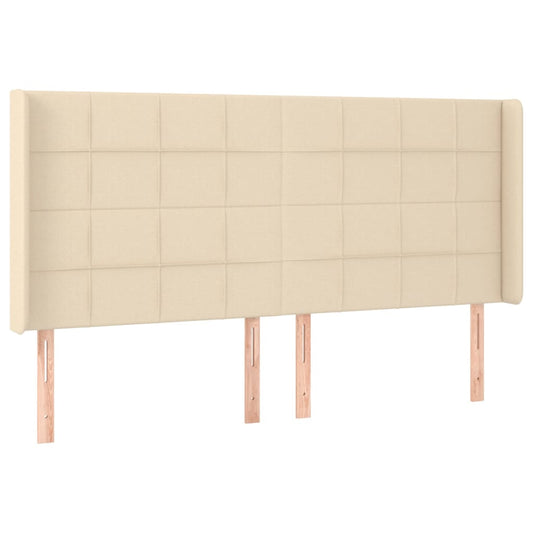 vidaXL Κεφαλάρι με Πτερύγια Κρεμ 163x16x118/128 εκ. Υφασμάτινο