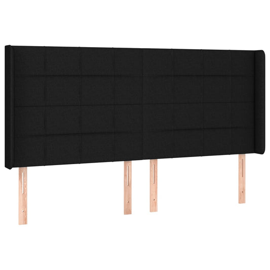 vidaXL Κεφαλάρι με Πτερύγια Μαύρο 183x16x118/128 εκ. Υφασμάτινο