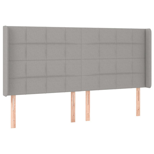 vidaXL Κεφαλάρι με Πτερύγια Ανοιχτό Γκρι 203x16x118/128 εκ. Υφασμάτινο