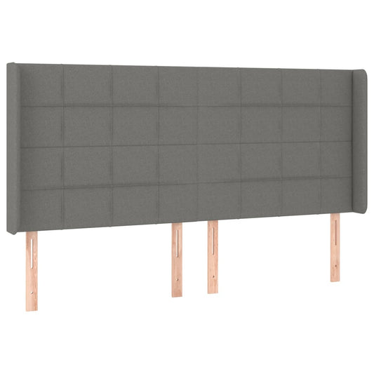 vidaXL Κεφαλάρι με Πτερύγια Σκούρο Γκρι 203x16x118/128 εκ. Υφασμάτινο