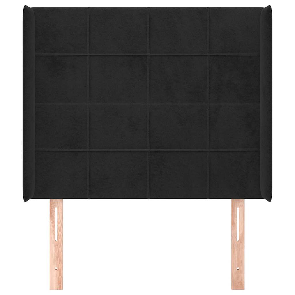 vidaXL Κεφαλάρι με Πτερύγια Μαύρο 83x16x118/128 εκ. Βελούδινο