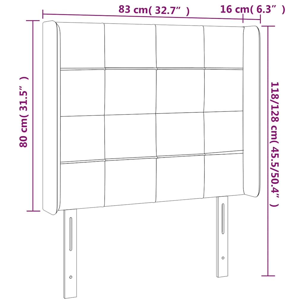 vidaXL Κεφαλάρι με Πτερύγια Πράσινο 83x16x118/128 εκ. Βελούδινο