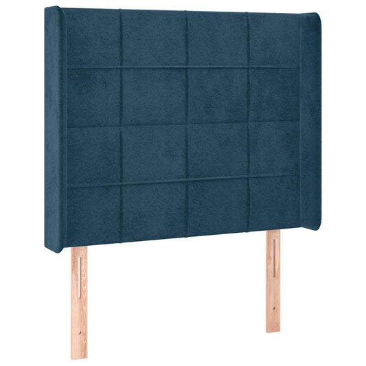 vidaXL Κεφαλάρι με Πτερύγια Σκούρο Μπλε 83x16x118/128 εκ. Βελούδινο