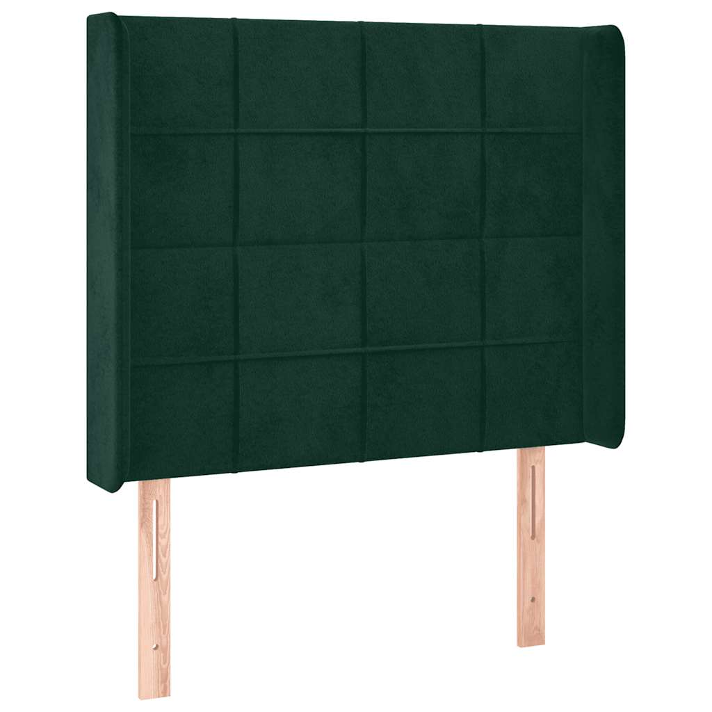 vidaXL Κεφαλάρι με Πτερύγια Πράσινο 93x16x118/128 εκ. Βελούδινο