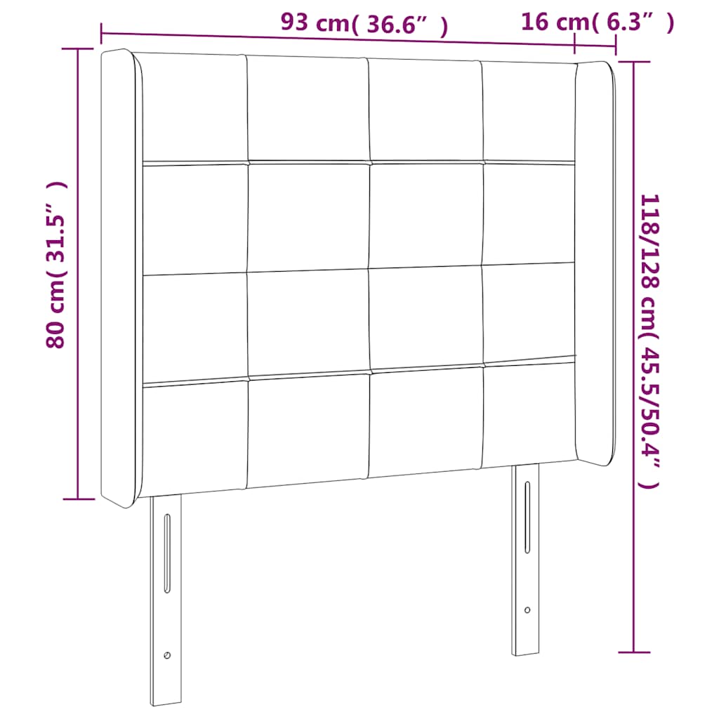 vidaXL Κεφαλάρι με Πτερύγια Πράσινο 93x16x118/128 εκ. Βελούδινο