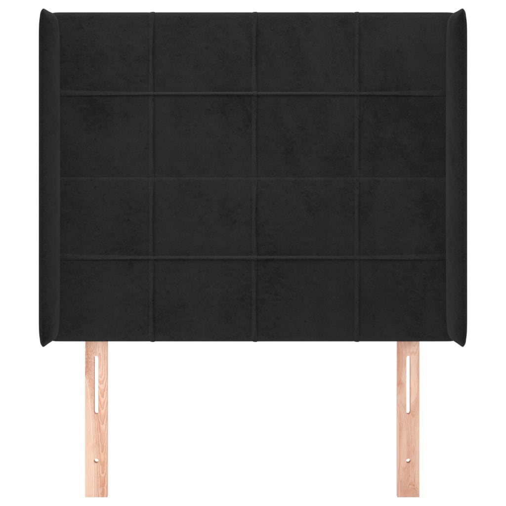 vidaXL Κεφαλάρι με Πτερύγια Μαύρο 103x16x118/128 εκ. Βελούδινο