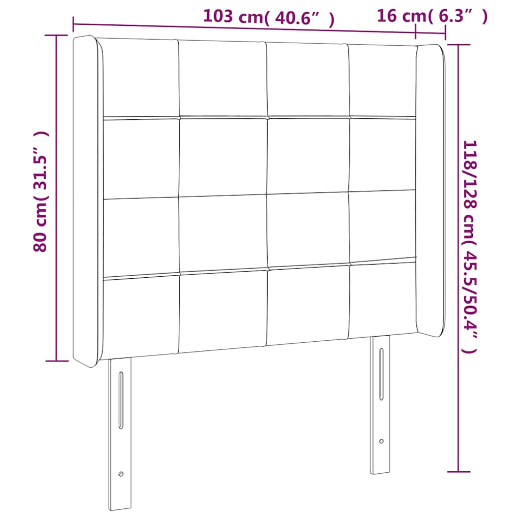 vidaXL Κεφαλάρι με Πτερύγια Πράσινο 103x16x118/128 εκ. Βελούδινο