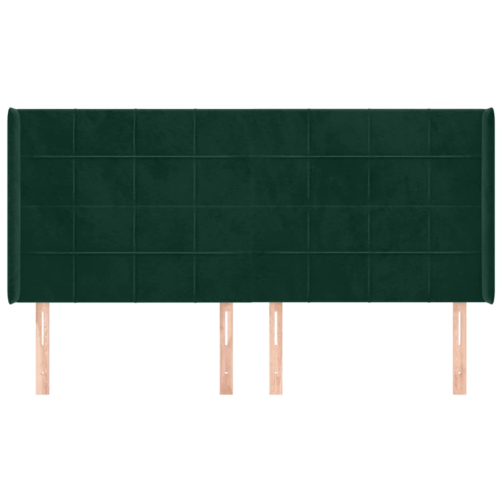 vidaXL Κεφαλάρι με Πτερύγια Πράσινο 163x16x118/128 εκ. Βελούδινο