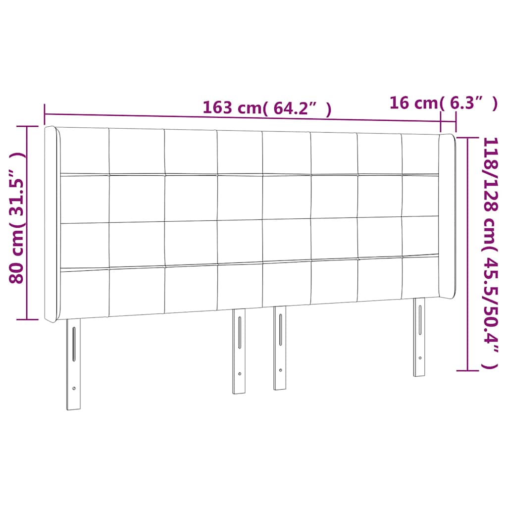 vidaXL Κεφαλάρι με Πτερύγια Πράσινο 163x16x118/128 εκ. Βελούδινο