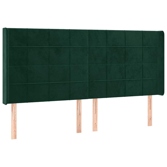 vidaXL Κεφαλάρι με Πτερύγια Πράσινο 183x16x118/128 εκ. Βελούδινο