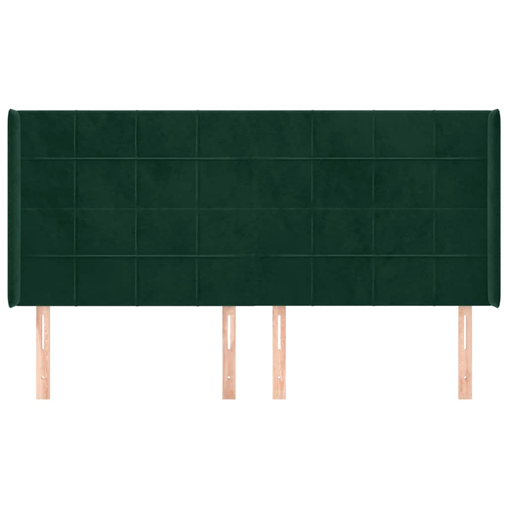 vidaXL Κεφαλάρι με Πτερύγια Πράσινο 183x16x118/128 εκ. Βελούδινο