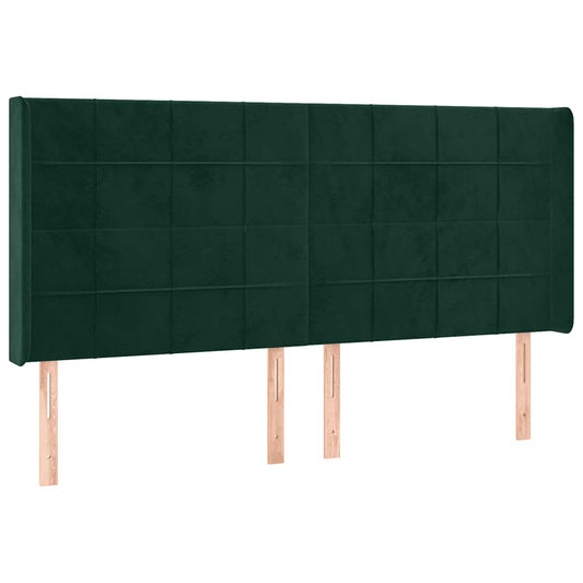 vidaXL Κεφαλάρι με Πτερύγια Πράσινο 203x16x118/128 εκ. Βελούδινο
