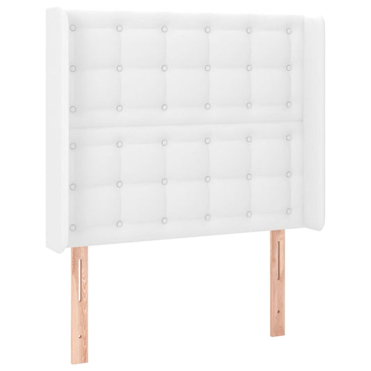 vidaXL Κεφαλάρι με Πτερύγια Λευκό 83x16x118/128 εκ.Συνθετικό Δέρμα