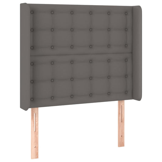 vidaXL Κεφαλάρι με Πτερύγια Γκρι 83x16x118/128 εκ. Συνθετικό Δέρμα