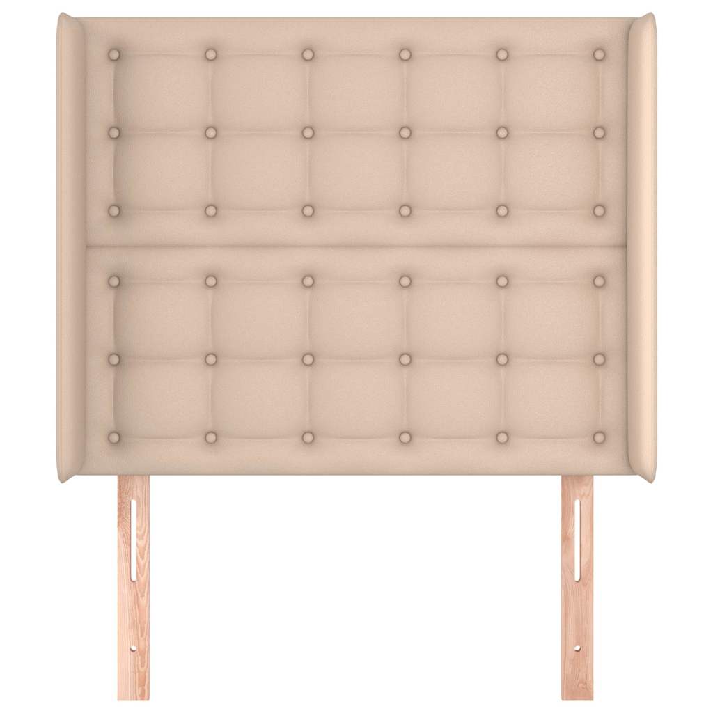 vidaXL Κεφαλάρι με Πτερύγια Καπουτσίνο 83x16x118/128 εκ. Συνθ. Δέρμα