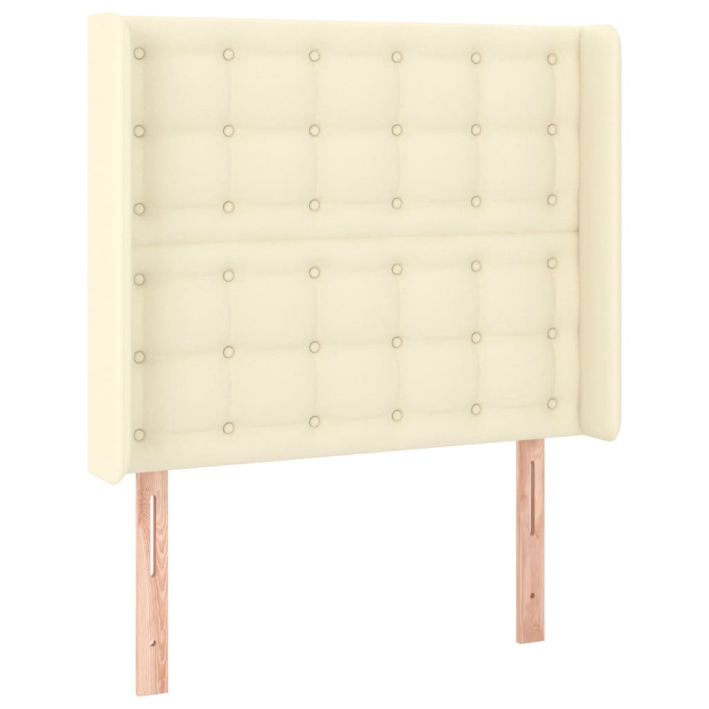 vidaXL Κεφαλάρι με Πτερύγια Κρεμ 93x16x118/128 εκ. Συνθετικό Δέρμα