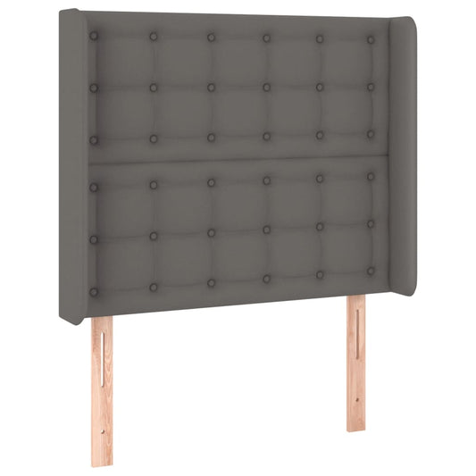 vidaXL Κεφαλάρι με ΠτερύγιαΓκρι 93x16x118/128 εκ. Συνθετικό Δέρμα