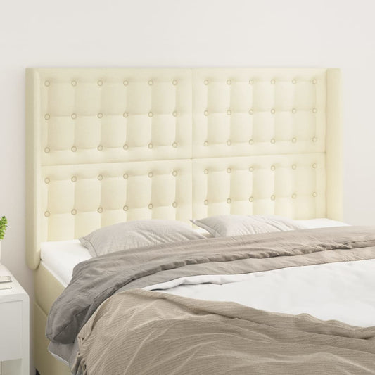 vidaXL Κεφαλάρι με Πτερύγια Κρεμ 147x16x118/128 εκ. Συνθετικό Δέρμα