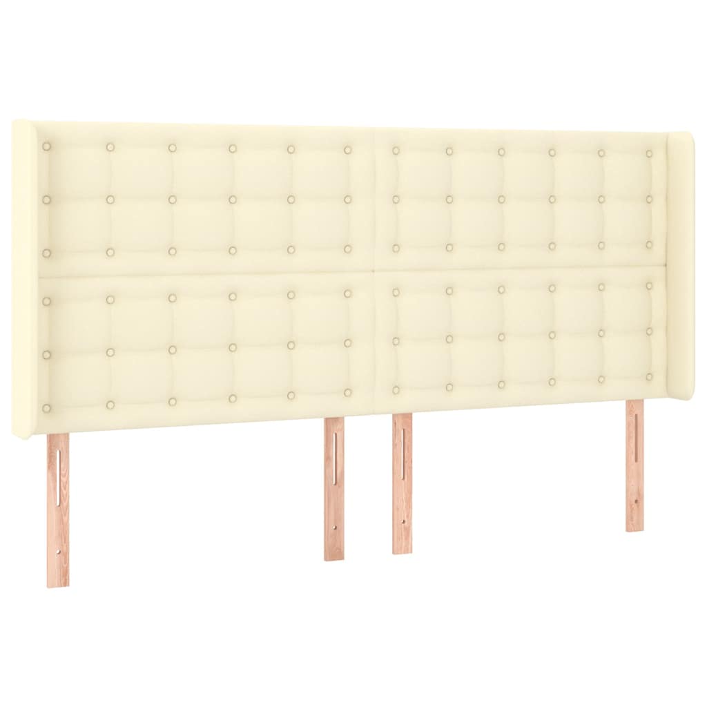 vidaXL Κεφαλάρι με Πτερύγια Κρεμ 163x16x118/128 εκ. Συνθετικό Δέρμα