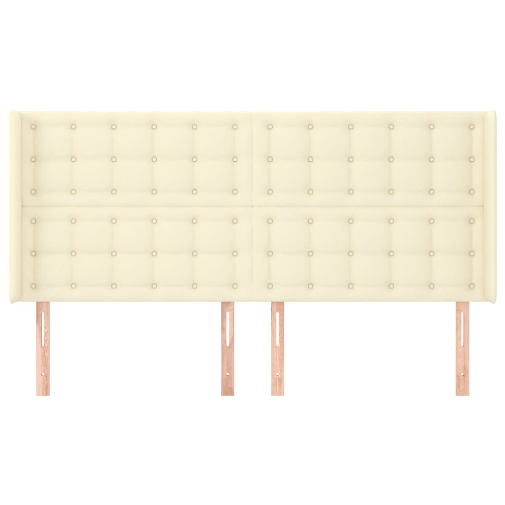 vidaXL Κεφαλάρι με Πτερύγια Κρεμ 163x16x118/128 εκ. Συνθετικό Δέρμα