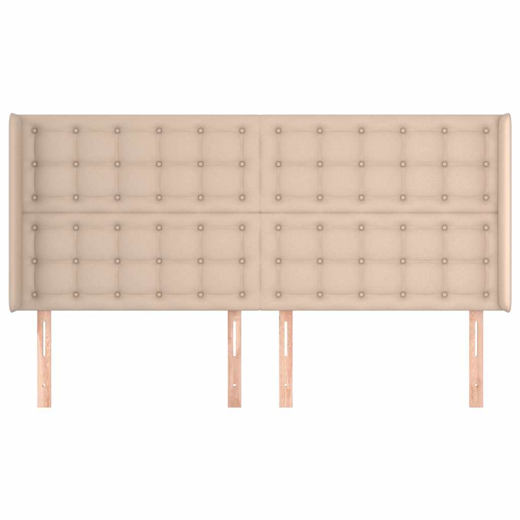vidaXL Κεφαλάρι με Πτερύγια Καπουτσίνο 163x16x118/128 εκ. Συνθ. Δέρμα