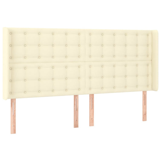 vidaXL Κεφαλάρι με Πτερύγια Κρεμ 183x16x118/128 εκ. Συνθετικό Δέρμα