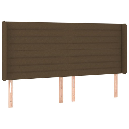 vidaXL Κεφαλάρι με Πτερύγια Σκούρο Καφέ 183x16x118/128 εκ. Υφασμάτινο
