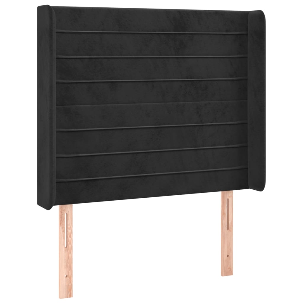vidaXL Κεφαλάρι με Πτερύγια Μαύρο 93x16x118/128 εκ. Βελούδινο