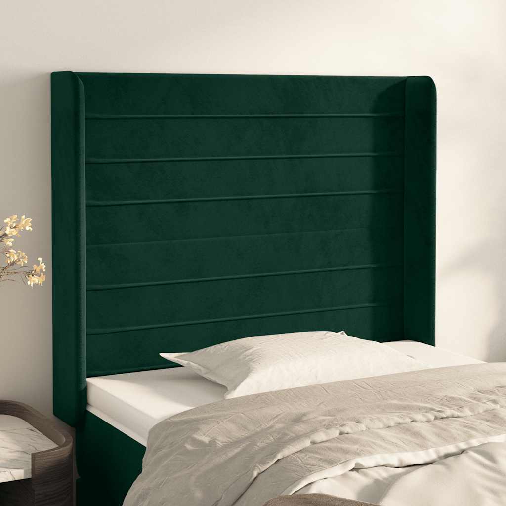 vidaXL Κεφαλάρι με Πτερύγια Πράσινο 93x16x118/128 εκ. Βελούδινο