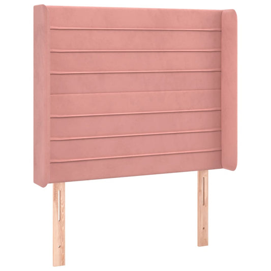 vidaXL Κεφαλάρι με Πτερύγια Ροζ 93x16x118/128 εκ. Βελούδινο