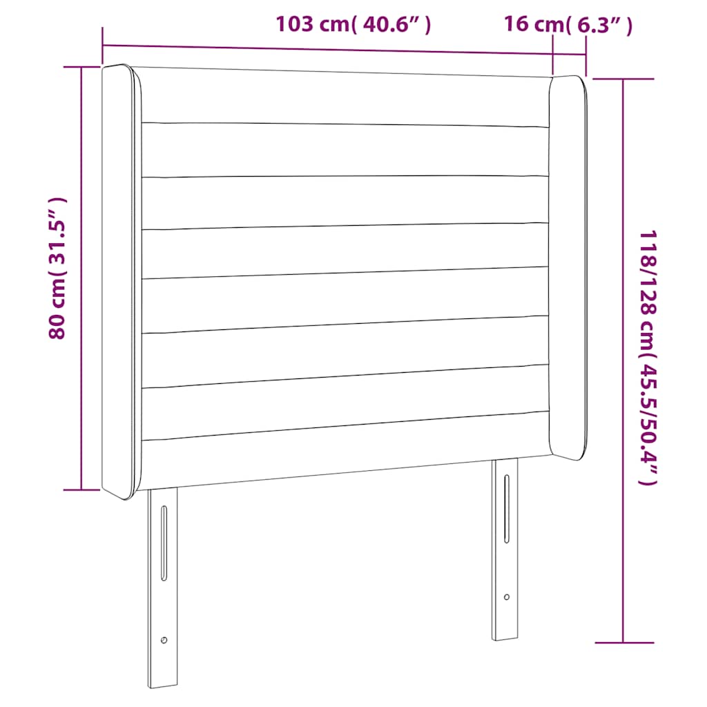 vidaXL Κεφαλάρι με Πτερύγια Πράσινο 103x16x118/128 εκ. Βελούδινο