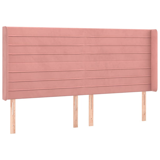 vidaXL Κεφαλάρι με Πτερύγια Ροζ 183x16x118/128 εκ. Βελούδινο