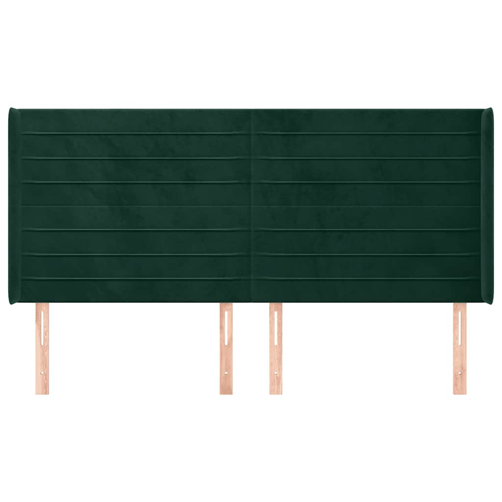 vidaXL Κεφαλάρι με Πτερύγια Πράσινο 203x16x118/128 εκ. Βελούδινο