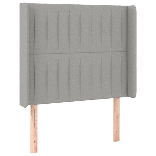 vidaXL Κεφαλάρι με Πτερύγια Ανοιχτό Γκρι 83x16x118/128 εκ. Υφασμάτινο
