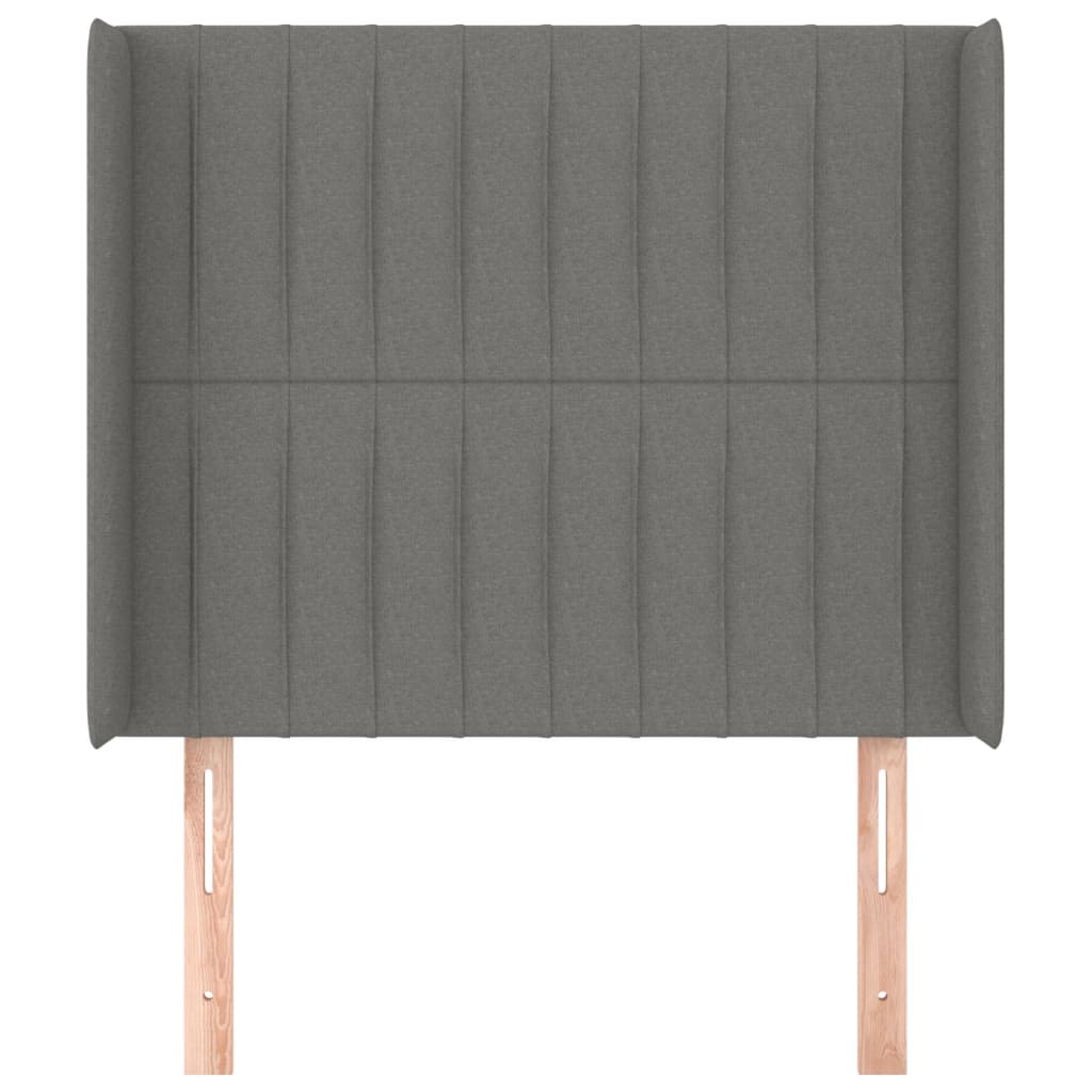 vidaXL Κεφαλάρι με Πτερύγια Σκούρο Γκρι 103x16x118/128 εκ. Υφασμάτινο