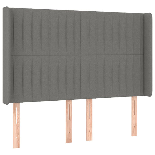 vidaXL Κεφαλάρι με Πτερύγια Σκούρο Γκρι 147x16x118/128 εκ. Υφασμάτινο