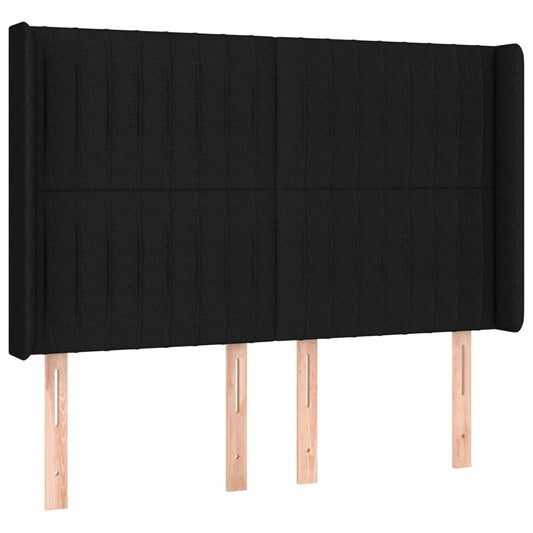 vidaXL Κεφαλάρι με Πτερύγια Μαύρο 147x16x118/128 εκ. Υφασμάτινο