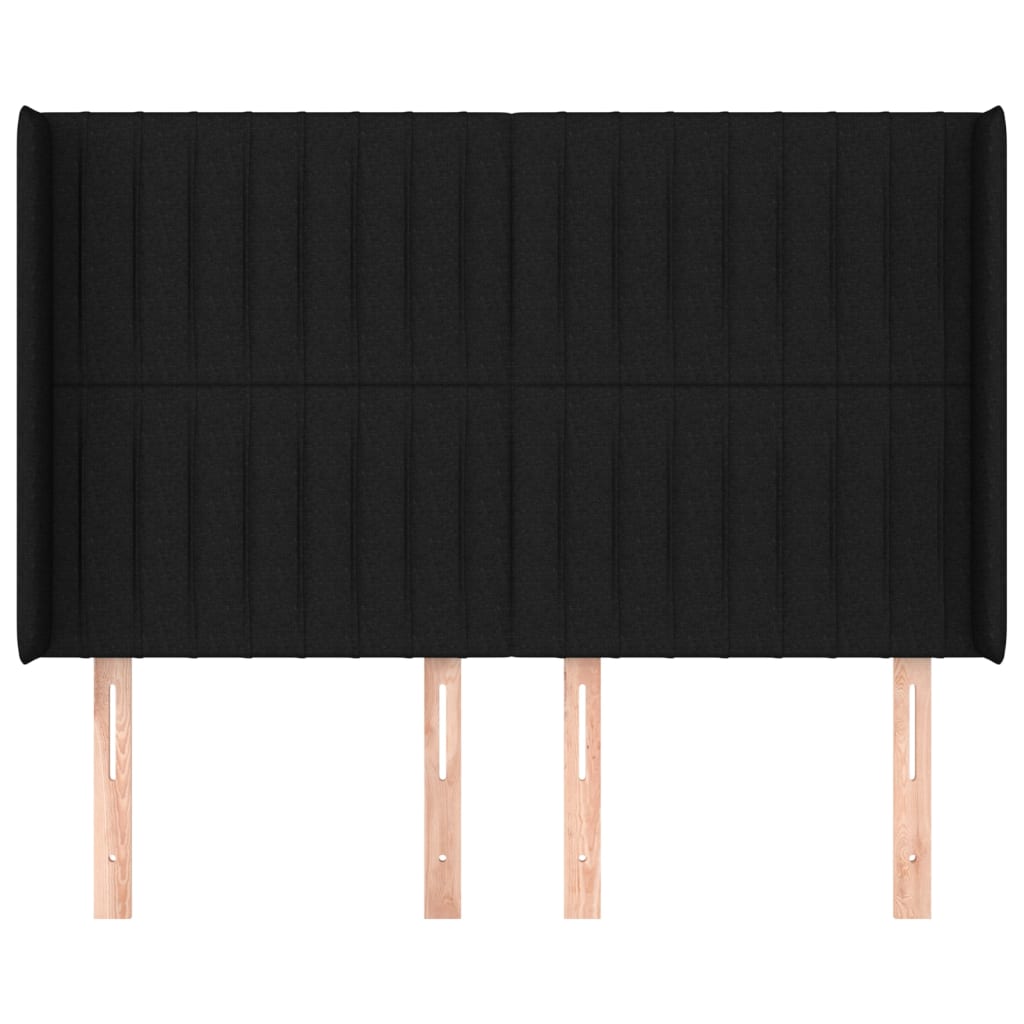 vidaXL Κεφαλάρι με Πτερύγια Μαύρο 147x16x118/128 εκ. Υφασμάτινο