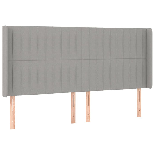 vidaXL Κεφαλάρι με Πτερύγια Ανοιχτό Γκρι 163x16x118/128 εκ. Υφασμάτινο