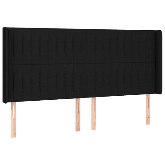 vidaXL Κεφαλάρι με Πτερύγια Μαύρο 163x16x118/128 εκ. Υφασμάτινο