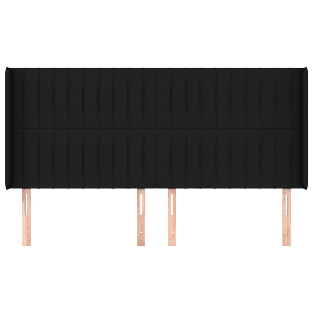 vidaXL Κεφαλάρι με Πτερύγια Μαύρο 163x16x118/128 εκ. Υφασμάτινο