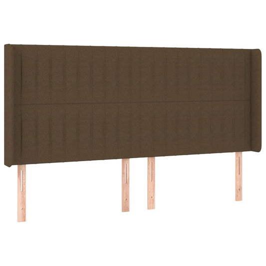 vidaXL Κεφαλάρι με Πτερύγια Σκούρο Καφέ 163x16x118/128 εκ. Υφασμάτινο