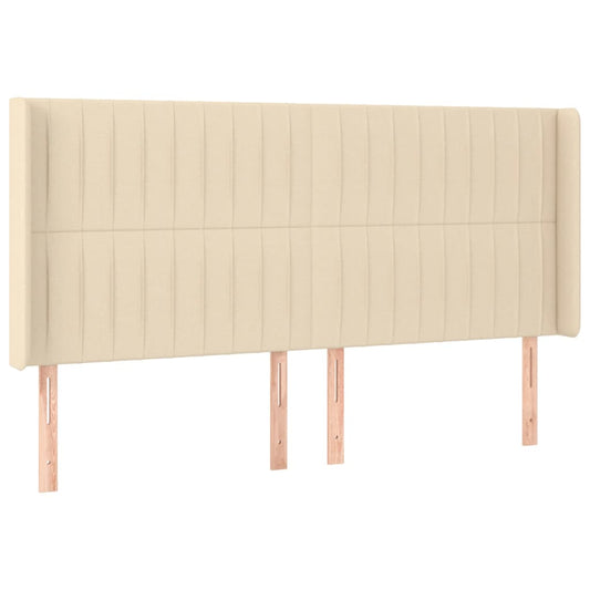 vidaXL Κεφαλάρι με Πτερύγια Κρεμ 163x16x118/128 εκ. Υφασμάτινο