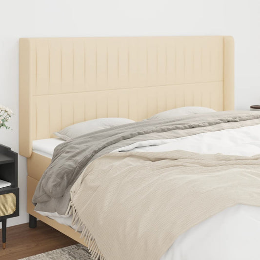 vidaXL Κεφαλάρι με Πτερύγια Κρεμ 163x16x118/128 εκ. Υφασμάτινο