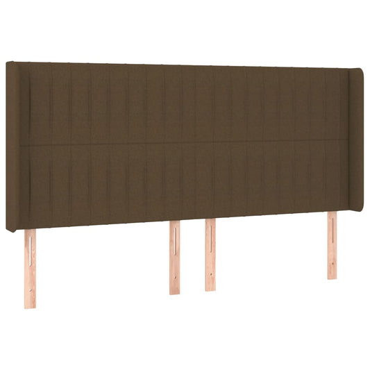 vidaXL Κεφαλάρι με Πτερύγια Σκούρο Καφέ 183x16x118/128 εκ. Υφασμάτινο