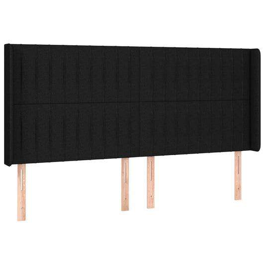 vidaXL Κεφαλάρι με Πτερύγια Μαύρο 203x16x118/128 εκ. Υφασμάτινο